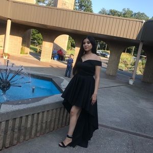 Black high low dress